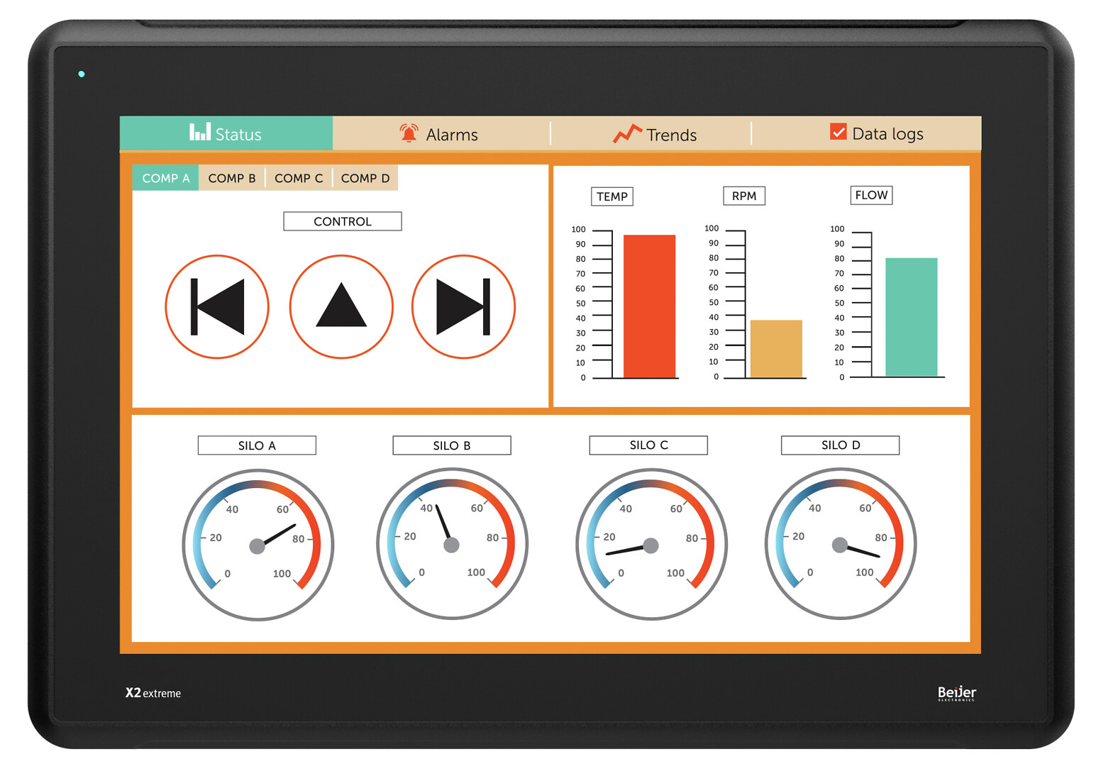 Operointipääte X2 extreme 15 iX Runtime 15.4" 1280×800 TFT-LCD kosketusnäyttö