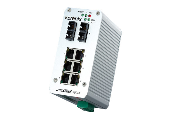 Ethernet kytkin Fast JetNet 3008f-sw 6 porttia + 2xSMF porttia -40 ~ 75 °C
