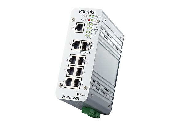 Ethernet kytkin hallittu JetNet 4508 8 porttia DIN