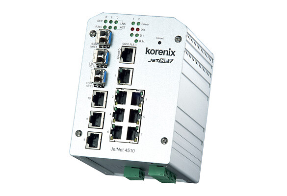 Ethernet kytkin hallittu JetNet 4510-w 7 + 3xSFP porttia -40~70℃