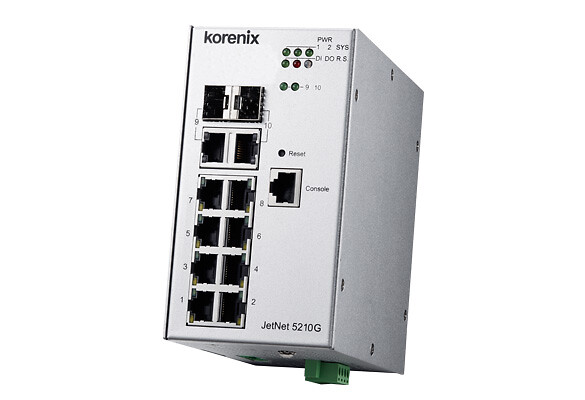Ethernet kytkin hallittu JetNet 5210G-2C 6G porttia + 2xCombo porttia -40~75°C