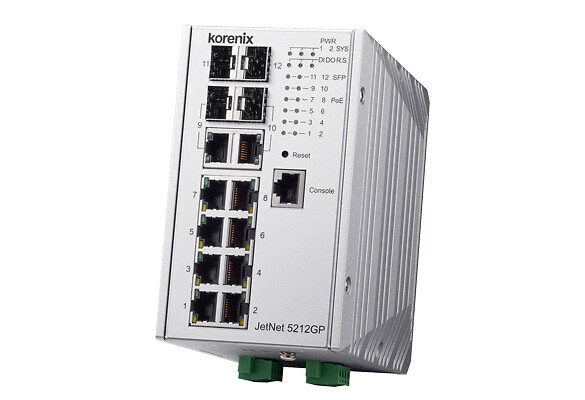 Ethernet kytkin hallittu JetNet 5212GP-2C2F 8G + 2xSFP + 2xcombo porttia PoE