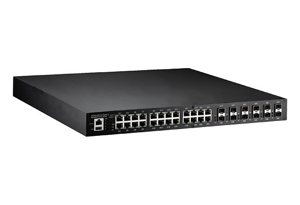 Ethernet kytkin hallittu JetNet 6528Gf-2DC24 28G porttia rack Dual EU