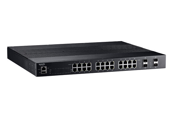 Ethernet kytkin JetNet 6628X-4F-EU 24G+4xSFP porttia L2 rack EU