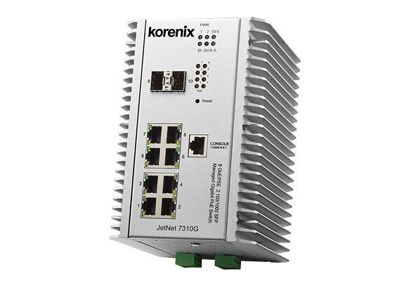 Ethernet kytkin JetNet 7310G V2.0 10 porttia PoE -40~75°C