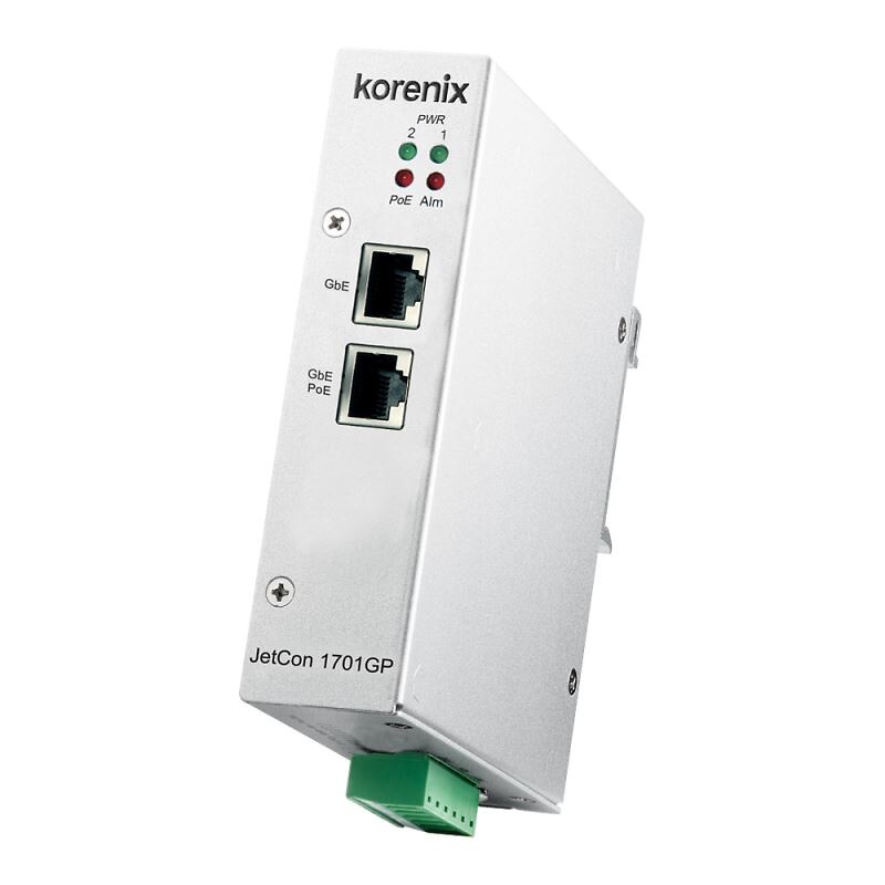 PoE-injektori JetCon 1701GP-U 1-port. 10/100/1000 Base-TX IEEE 802.3bt