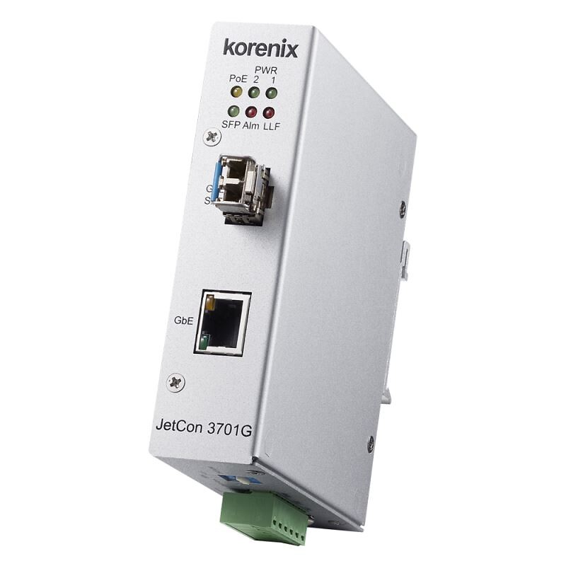 Mediamuunnin JetCon 3701G 1000 Base-TX – SFP fiber Gb PoE, -40~75°C