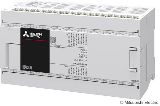FX5UJ-60MT/DSS perusyksikkö 36 tuloa 24 tr.lähtöä Ethernet SD USB DC-syöttö