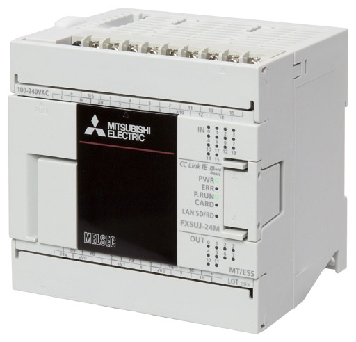FX5UJ-24MT/ESS perusysikkö 14 tuloa 10 tr.lähtöä Ethernet SD USB AC-syöttö