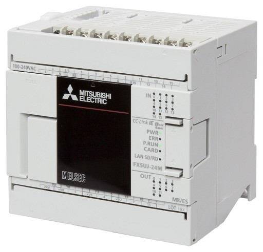 FX5UJ-24MR/ES perusysikkö 14 tuloa 10 relelähtöä Ethernet SD USB AC-syöttö