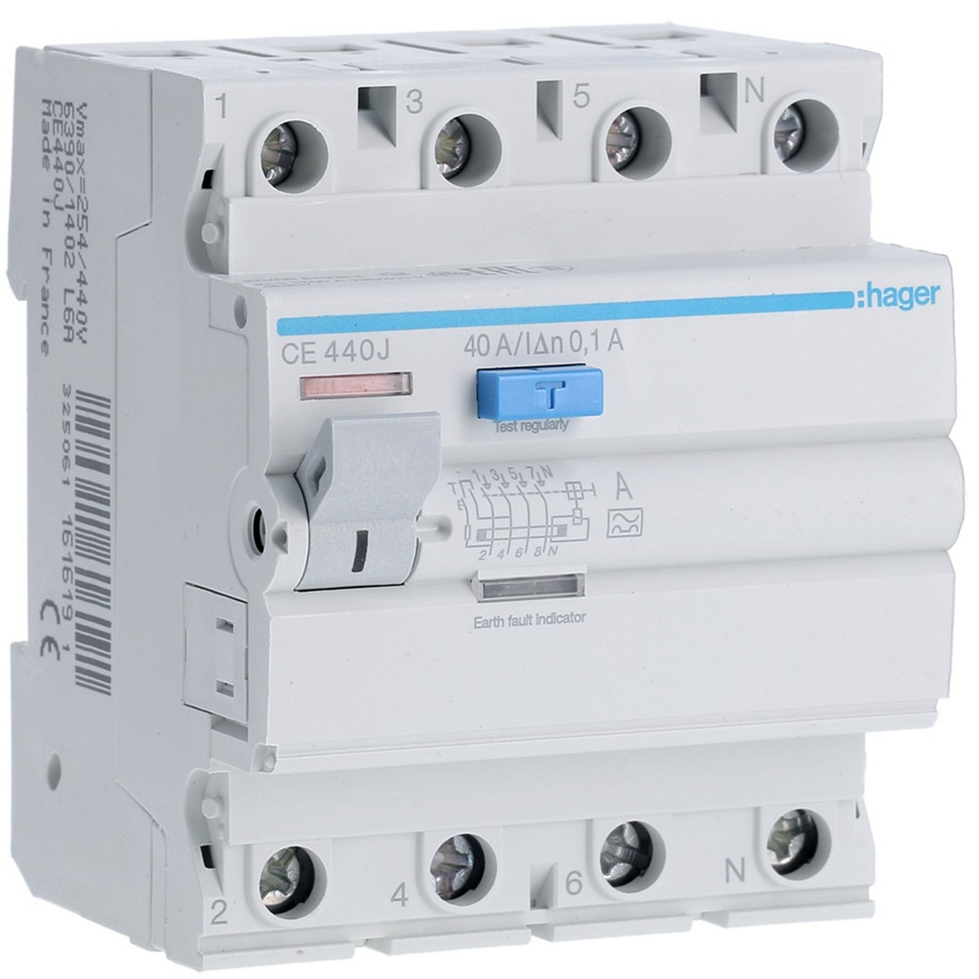 Rikkevoolukaitse 4P, 40A, 100mA, tüüp A