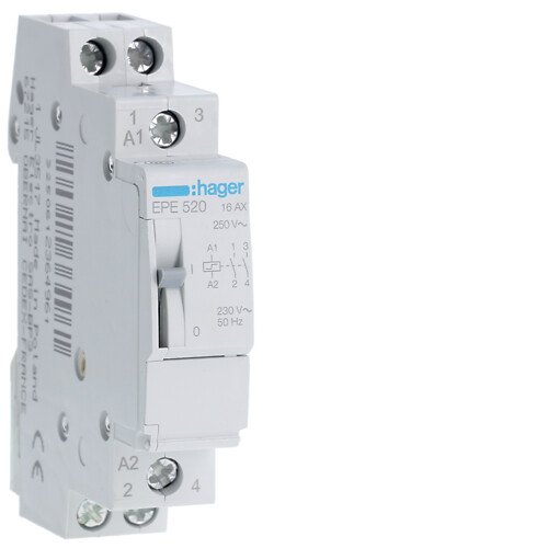 Impulssrelee 16A, 2NO, 230V (230VAC/110VDC), 1 moodul