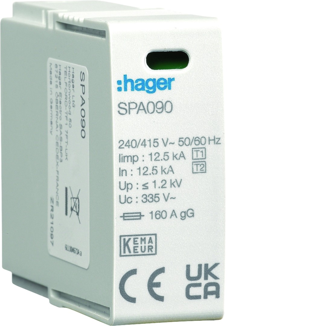 Ülepingekaitse moodul SPAxxx, T1+T2, 1P, 12,5kA