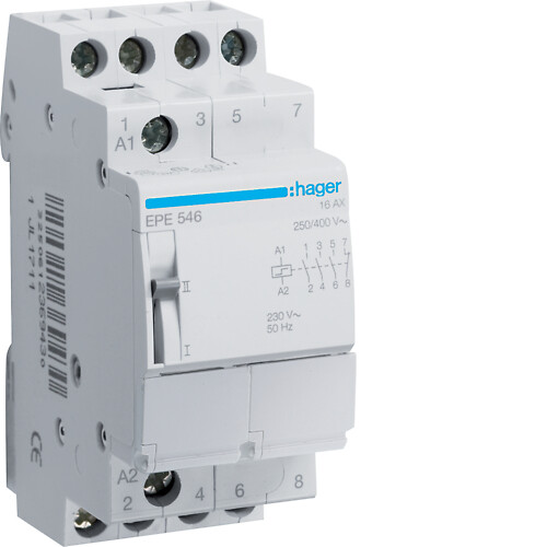 Impulssrelee 16A, 1NC+3NO, 230V (230VAC/110VDC), 2 moodulit