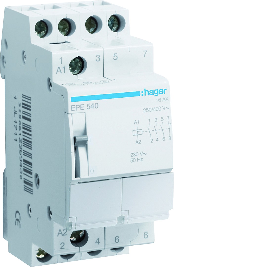 Impulssrelee 16A, 4NO, 230V (230VAC/110VDC), 2 moodulit