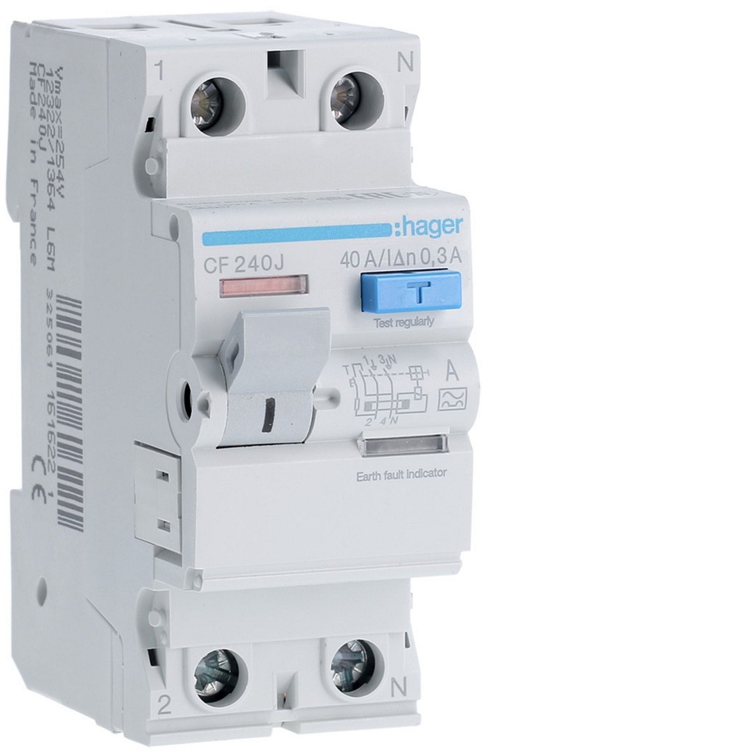 Rikkevoolukaitse 2P, 40A, 300mA, tüüp A