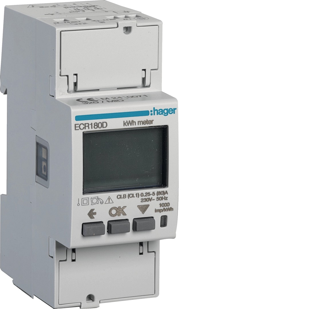 Elektriarvesti, 1-faasiline, 80A, 2 moodulit, MODBUS, MID