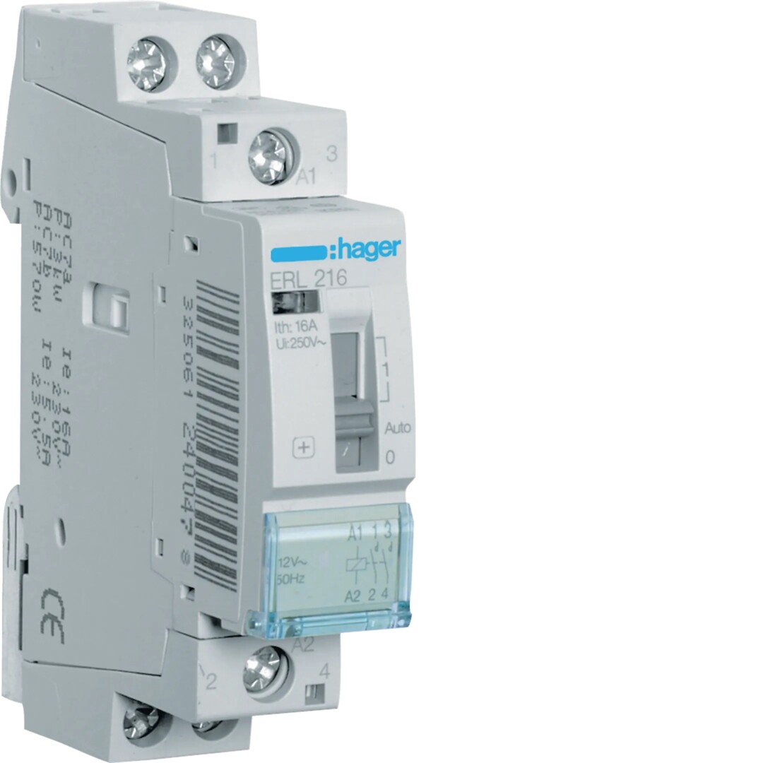 Moodulrelee 16A, 2NO, 8/12VAC, 1 moodul