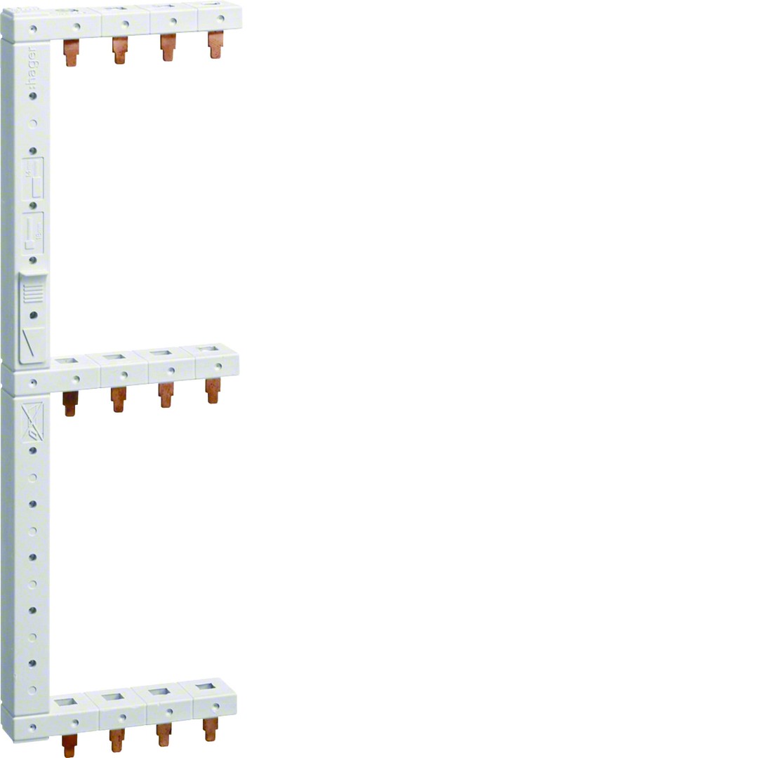 Voolulatt 3P+N, vertikaalne, 3 rida, 63A, 10 mm2, 125 mm, vasak alla