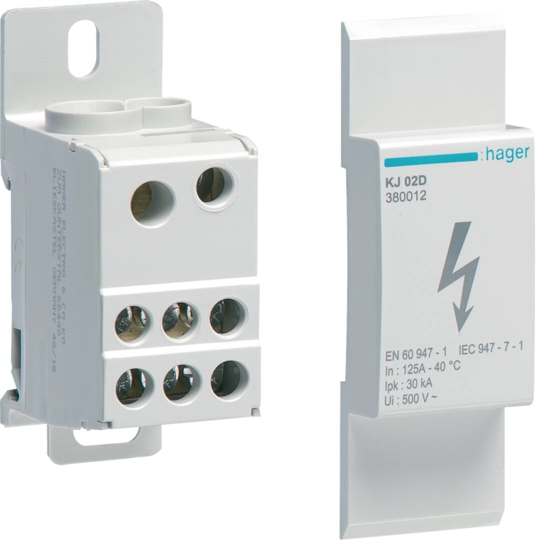 Jaotusklemm 125A, 1×10-35/1×6-16/6×2,5-16 mm²