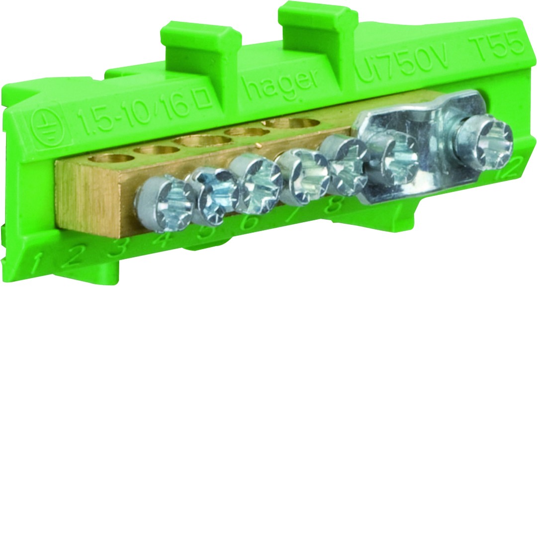 Klemm PE, DIN liistule, 1×25/2×16/3×10 mm²