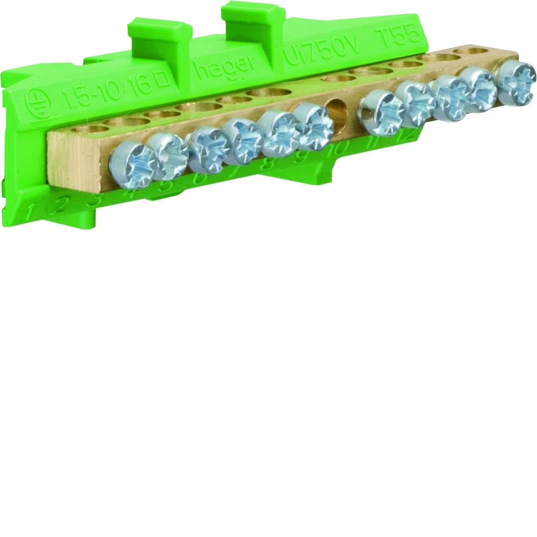 Klemm PE, DIN liistule, 5×16/6×10 mm²
