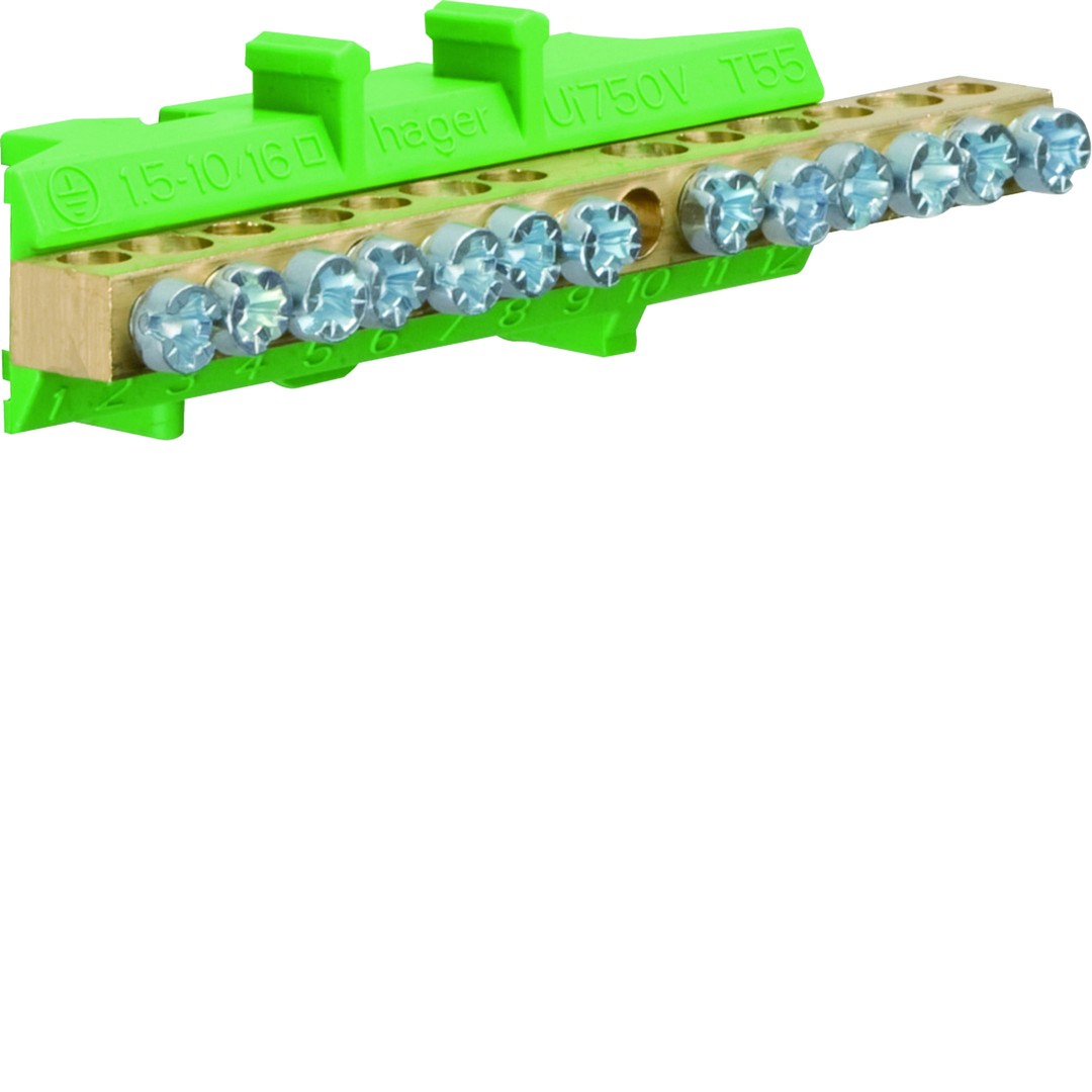Klemm PE, DIN liistule, 6×16/7×10 mm²