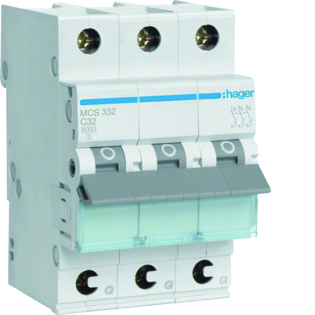 Kaitselüliti 3P, 6kA, C-32A, 3 moodulit, QuickConnect