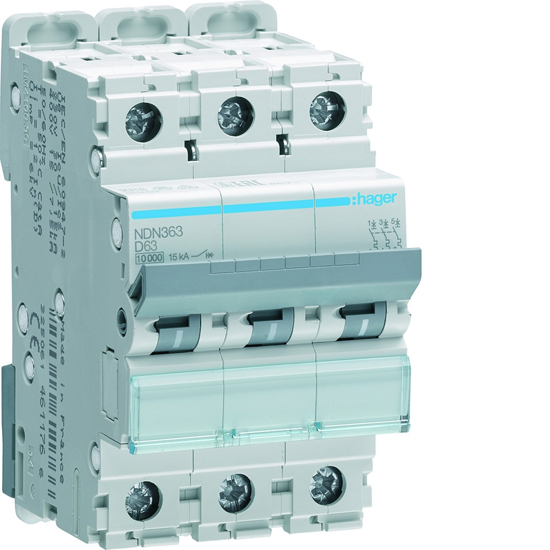 Kaitselüliti 3P, 10kA, D-63A, 3 moodulit