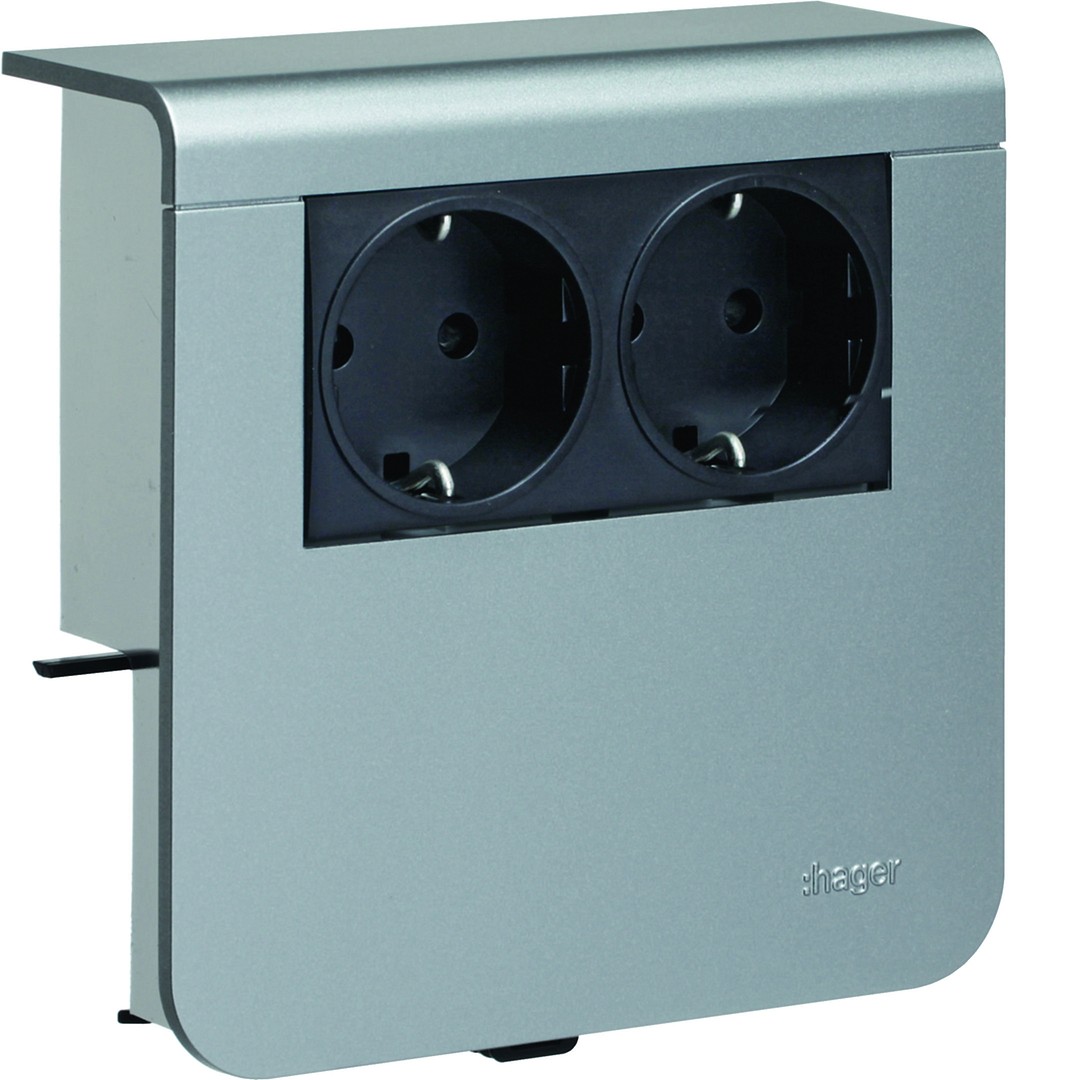 Pistikupesa SL 20x80mm, Schuko, 2-osaline, alumiinium