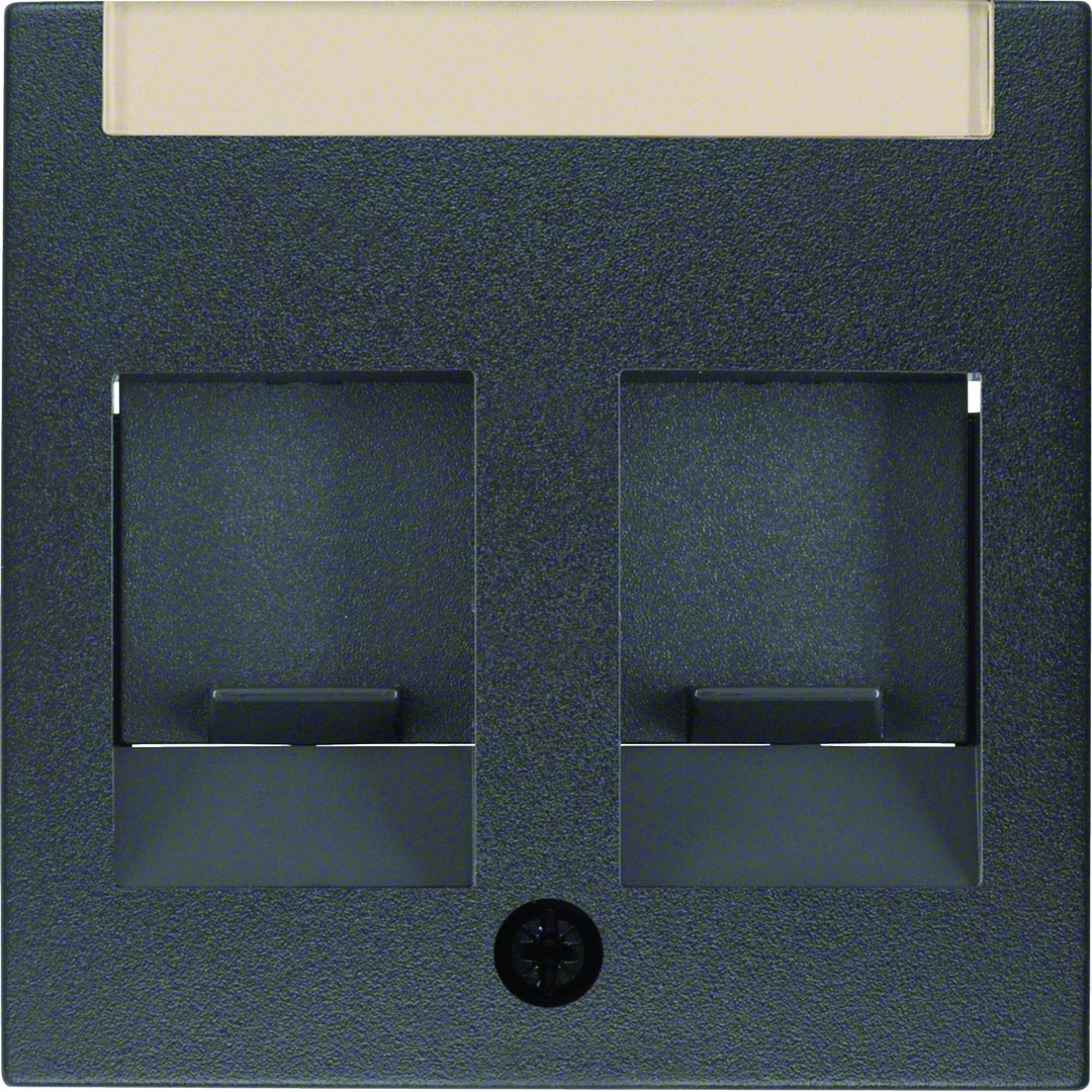 Centrinė plokštė „Safety Plus“ su langeliu, Berker S1/B3/B7, antracitas matinis