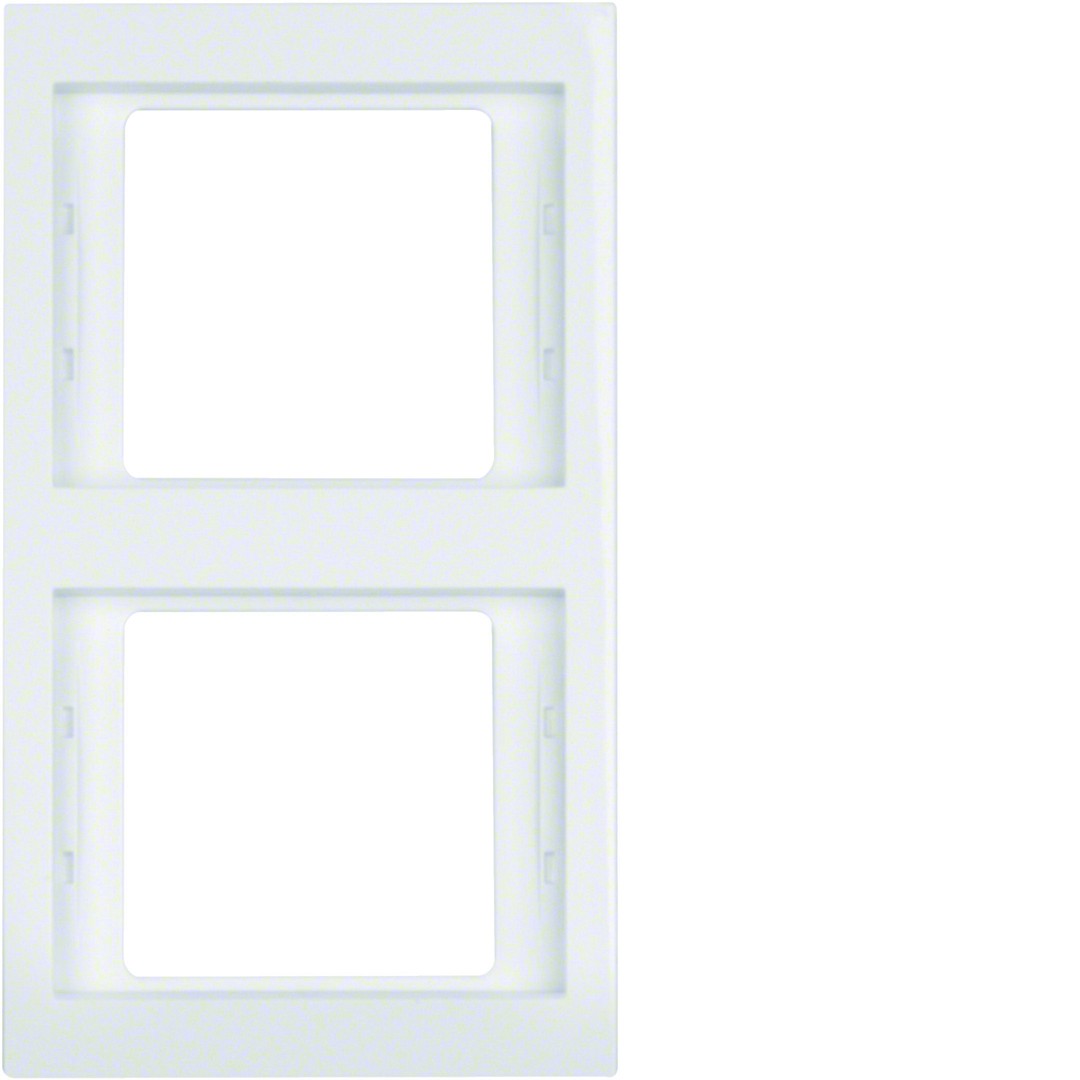 Dvivietis rėmelis,vertikalus, Berker K1, baltas blizgus