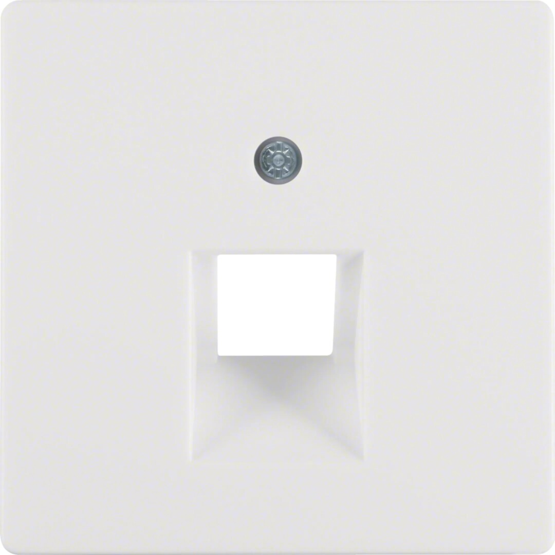 Centrinė plokštė FCC lizdui, RJ45, Berker Q1/Q3, baltas velvetas