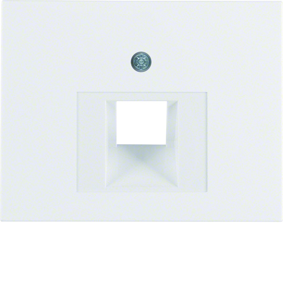 Centrinė plokštė FCC lizdui, RJ45, Berker K1/K5, balta blizgi