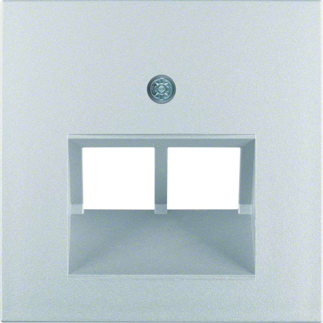 Centrinė plokštė FCC, 2xRJ45, Berker S1/B3/B7, aliuminis matinė