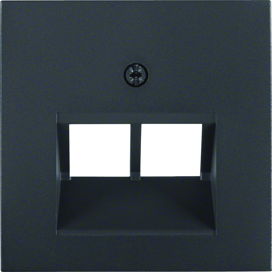 Centrinė plokštė FCC, 2xRJ45, Berker S1/B3/B7, antracitas matinė