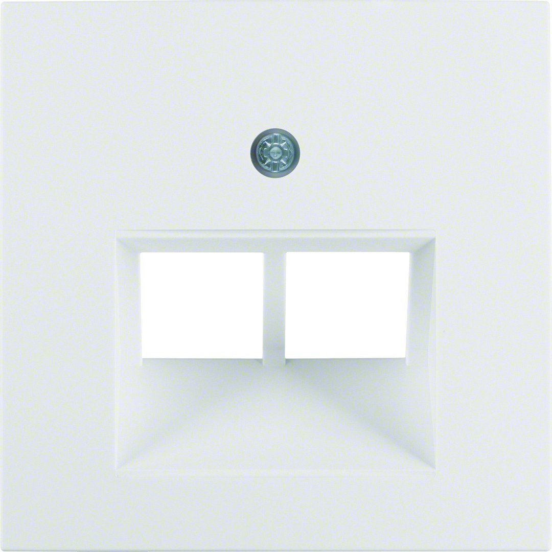Centrinė plokštė FCC lizdui, RJ45x2, Berker S1/B3/B7, balta matinė