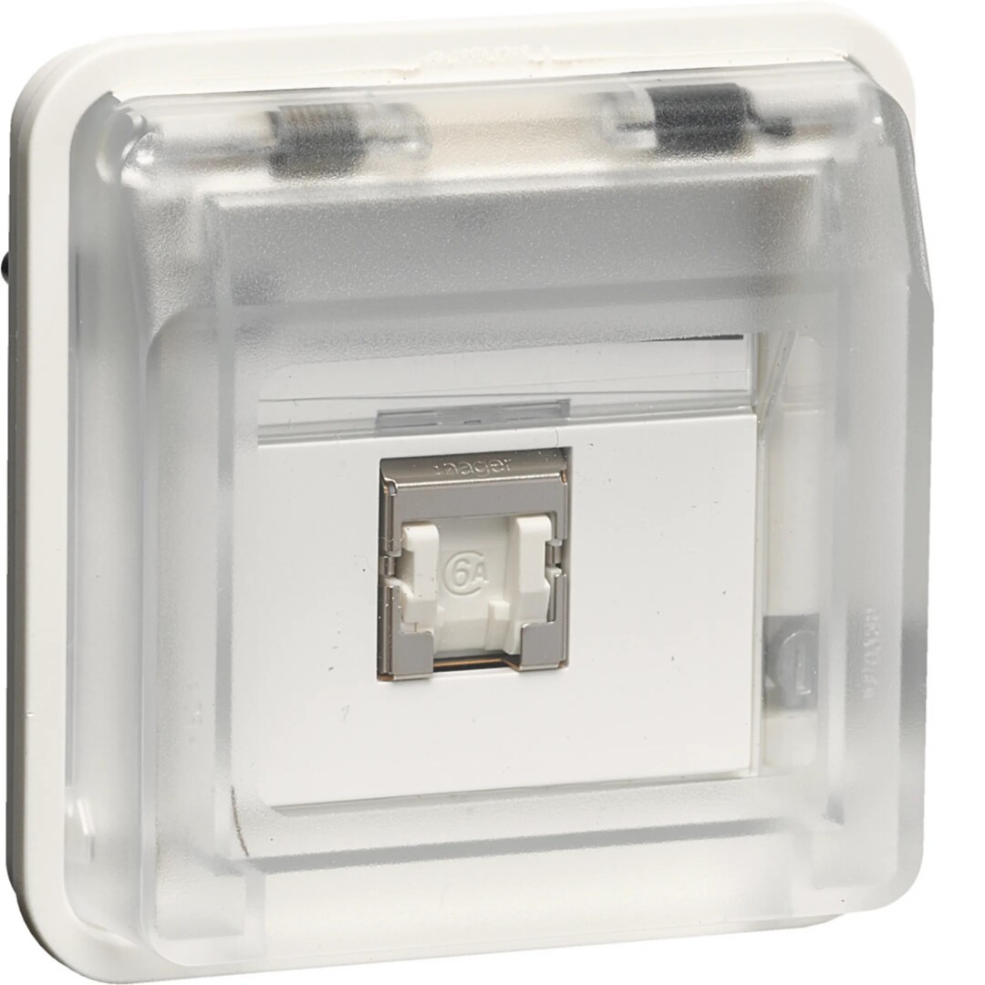 WNA226B Kompiuterio lizdas, FCC RJ45, 6a kat., p/t, IP55, pilkas matinis
