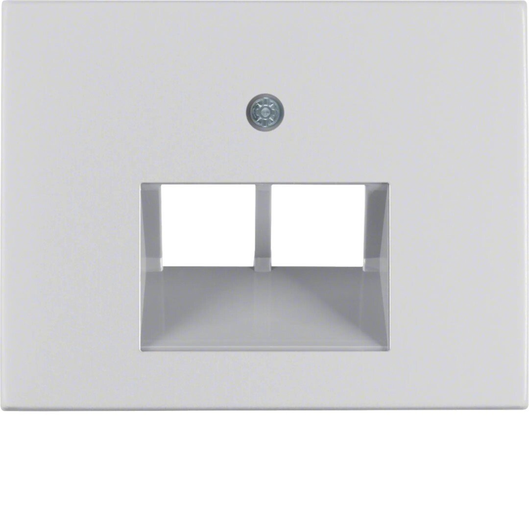 Centrinė plokštė FCC lizdui, RJ45x2, Berker K1/K5, aliuminė