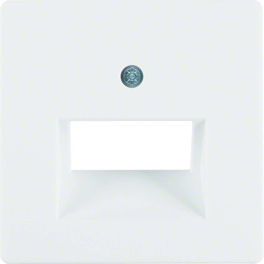 Centrinė plokštė FCC lizdui, RJ45x2, Berker Q1/Q3, baltas velvetas