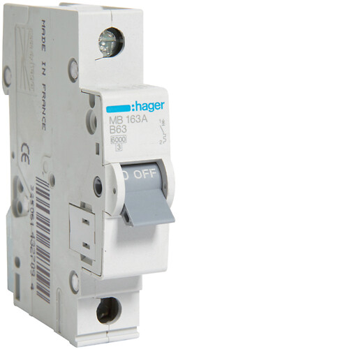 Automatinis jungiklis, 1P, B-63A, 6kA, 1 modulis