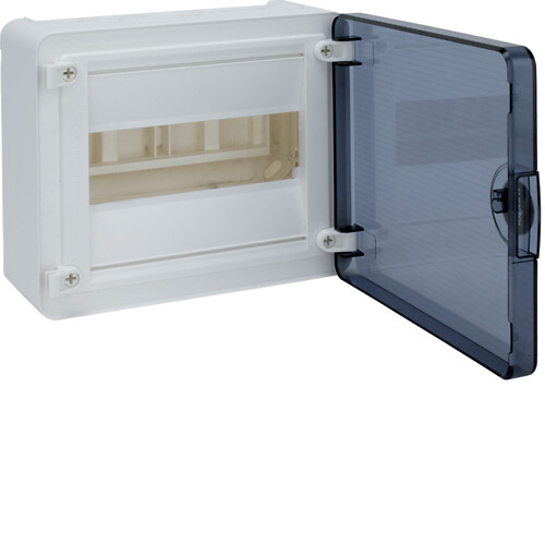Virštinkinis plastikinis skydelis su skaidriomis durelėmis, IP40, 1×8, Golf