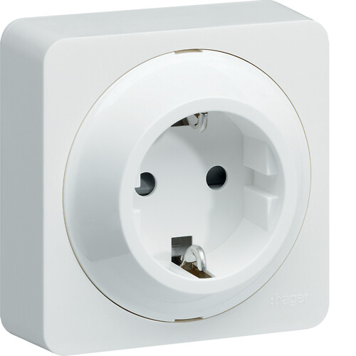 Schuko lizdas kanalui ATA, v/t, Ateha, baltas