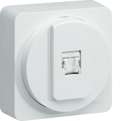 Lizdas  kanalui ATA, RJ45, 6 kat., UTP, v/t, Ateha, baltas