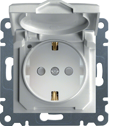 Schuko lizdas  "Safety Plus" su dangteliu Lumina intense, baltas blizgus RAL9016