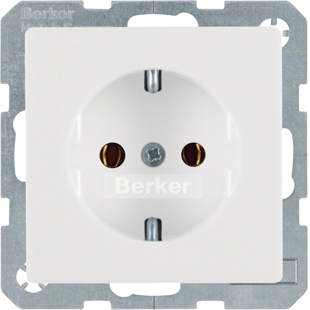 Schuko lizdas QC, Berker Q1/Q3, baltas velvetas