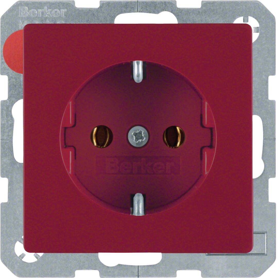 Schuko lizdas QC, Berker Q1/Q3/Q7, raudonas velvetas