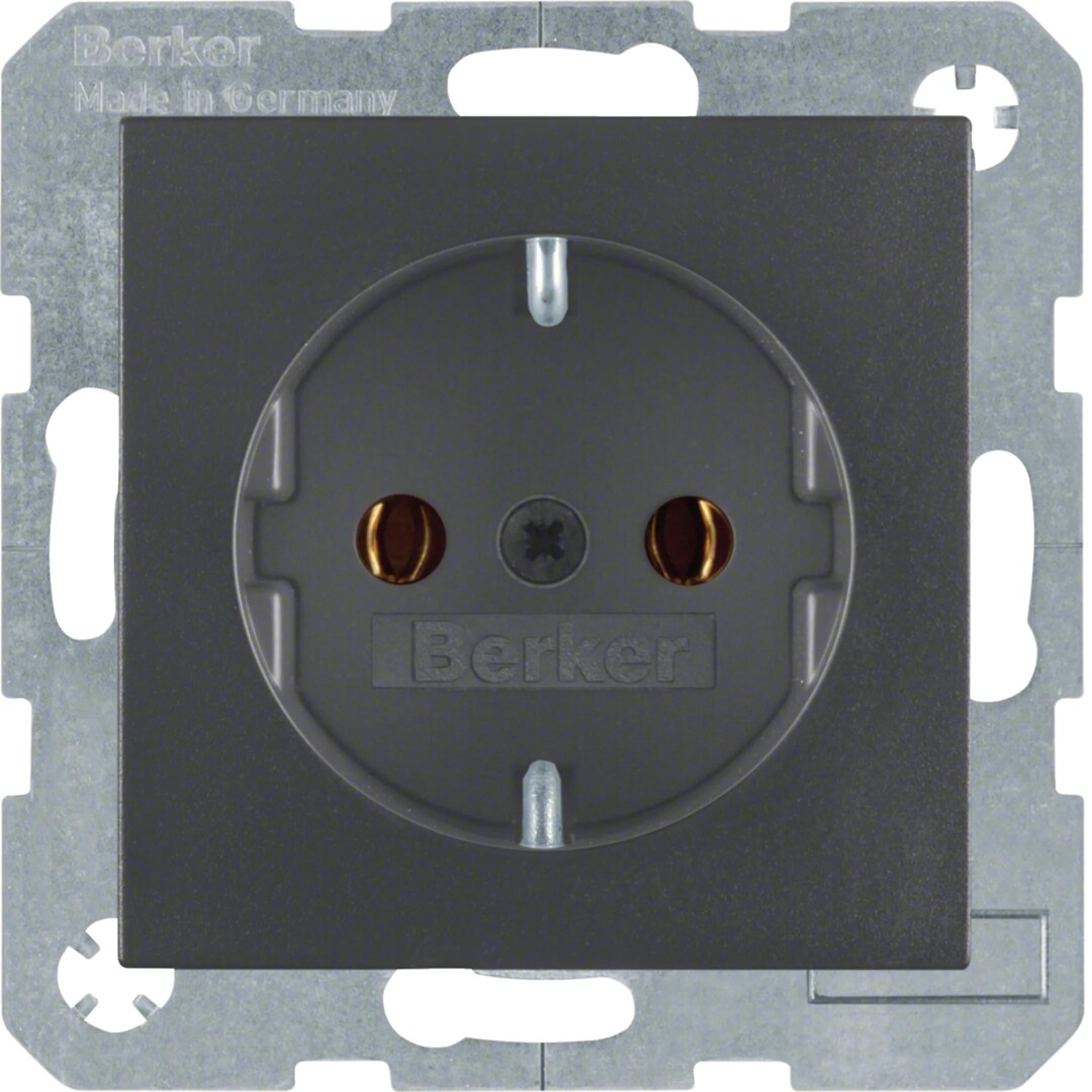 Schuko lizdas QC Berker S1/B3/B7 antracitas matinis