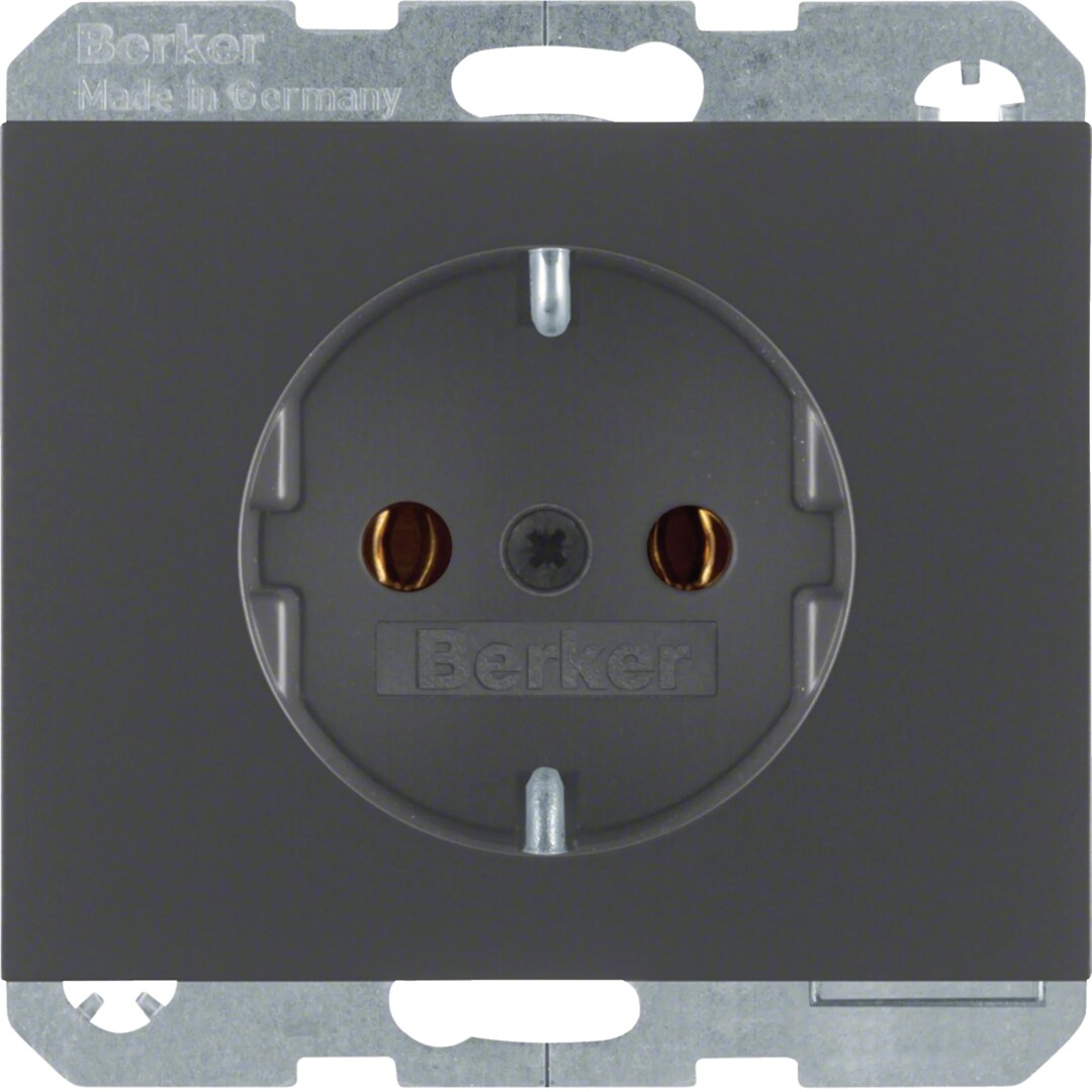 Schuko lizdas QC, Berker K1/K5, matinis antracitas