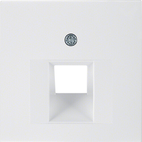 Centrinė plokštė FCC lizdui, RJ45, Berker S1/B3/B7, balta blizgi